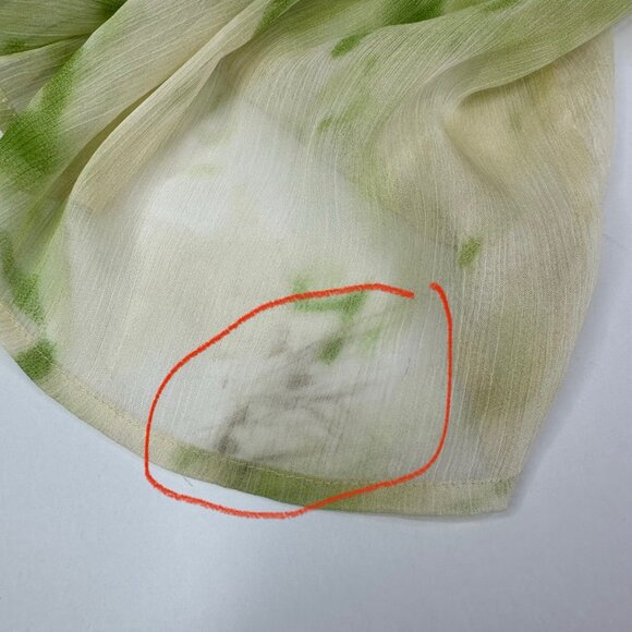 Line & Dot Women's Green Chiffon Tiered Square Neck Luxury Palm Maxi Dress L/C37 - Picture 11 of 16